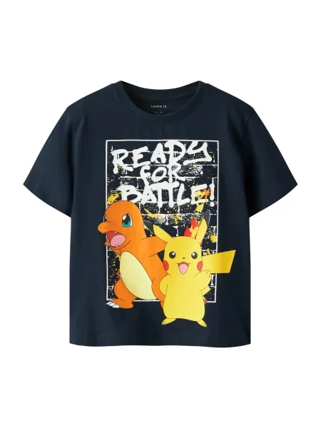 NAME IT Tričko NMMMihat Pokemon námořnická modř / žlutá / oranžová bílá
