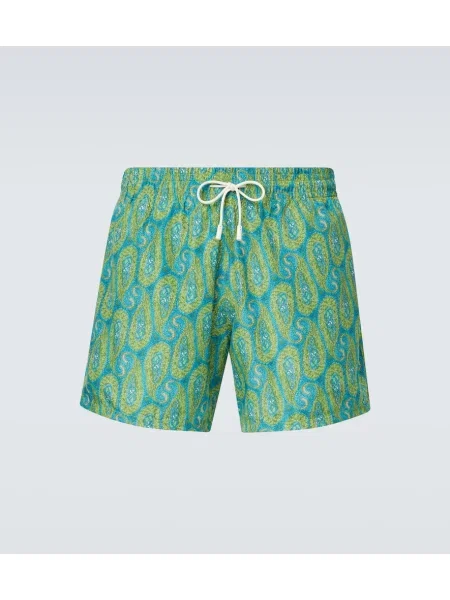 Slip de baie Etro cu model paisley verde