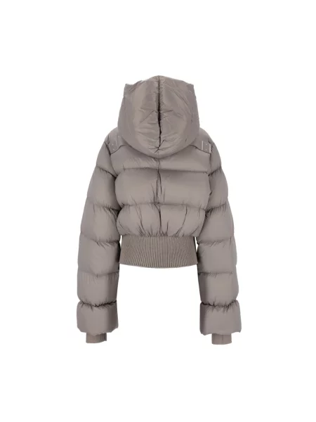 Kurtka Rick Owens z kapturem ze sznurkiem szara