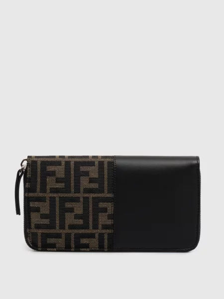 Комбінований гаманець з візерунком Fendi чорний