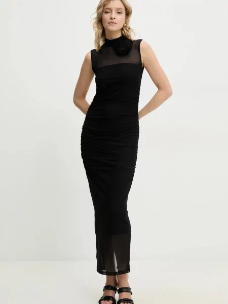 Answear Lab sukienka maxi dopasowana czarny