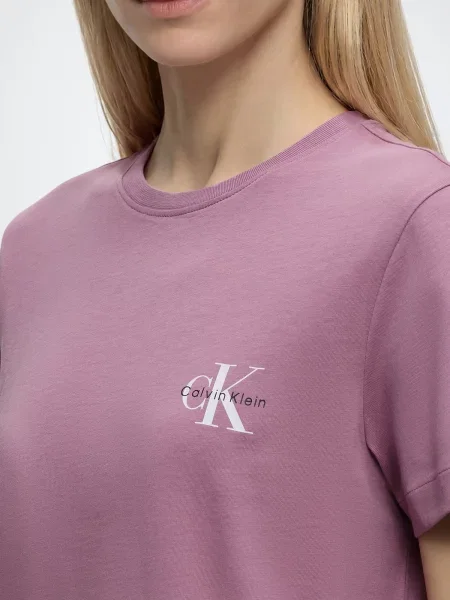 Calvin Klein Jeans Tričko svetlofialová / čierna biela