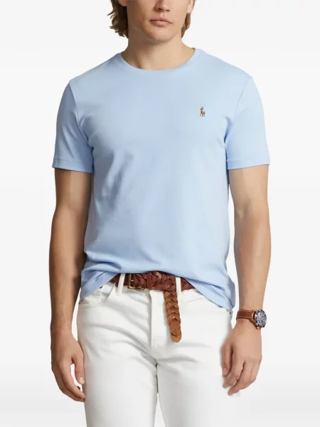 Tricou polo Polo Ralph Lauren cu glugă cu blană cu broderie roșu