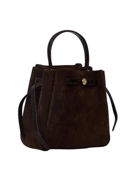 Kapelusz Tory Burch zamszowy brązowy