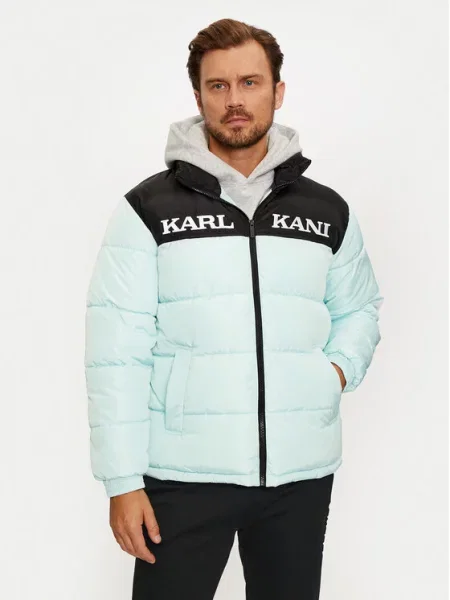 Karl Kani Vatovaná bunda Retro Essential Modrá biela