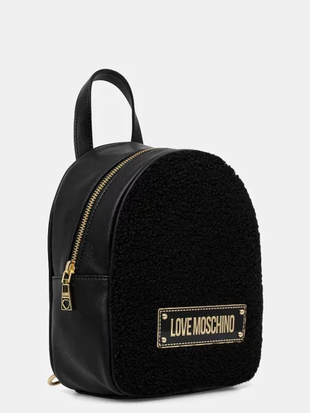 Рюкзак Love Moschino малий з аплікацією чорний