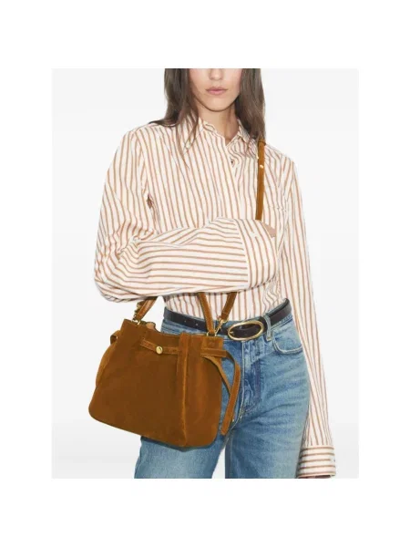 Kapelusz Tory Burch zamszowy brązowy