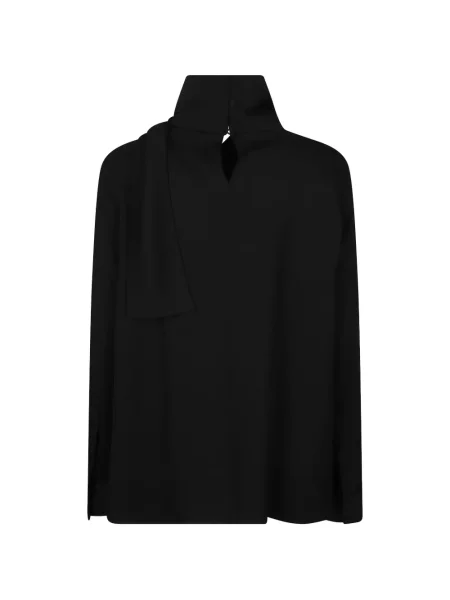 Блуза Balenciaga от креп връзки черно