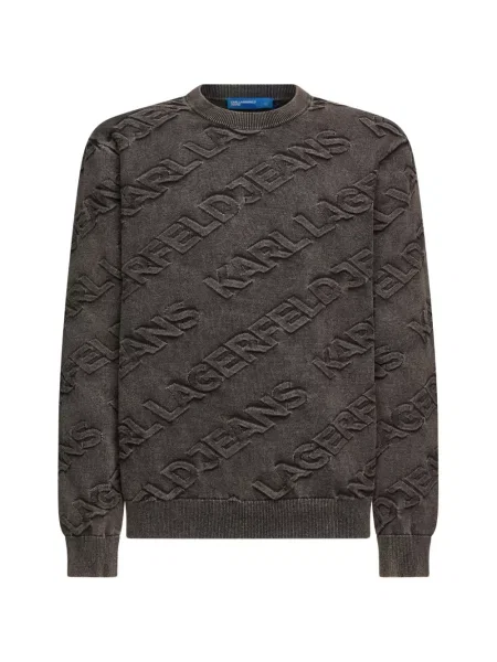 Пуловер Karl Lagerfeld Jeans с автограф черно