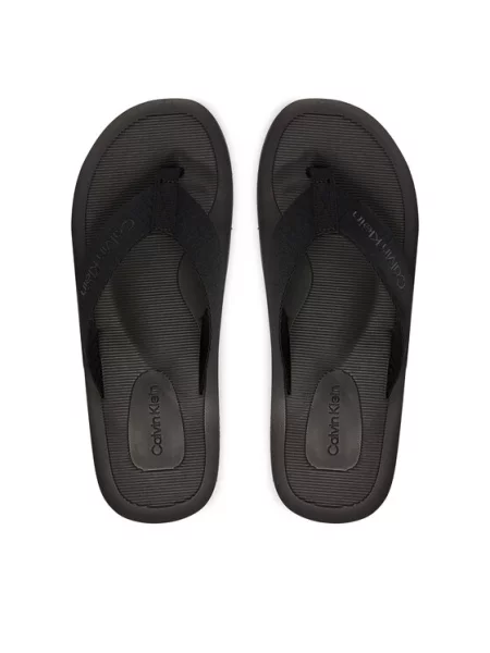 Calvin Klein Джапанки Logo Webbing Strap черен