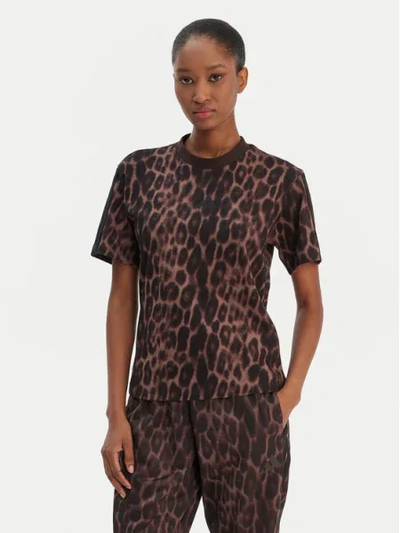 Adidas Tricou Seasonal Essentials Leopard Print maro
