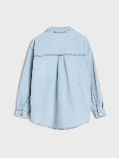 Джинсова сорочка oversize синій