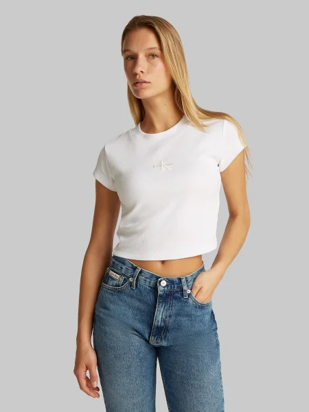Calvin Klein Jeans Tričko svetlosivá biela
