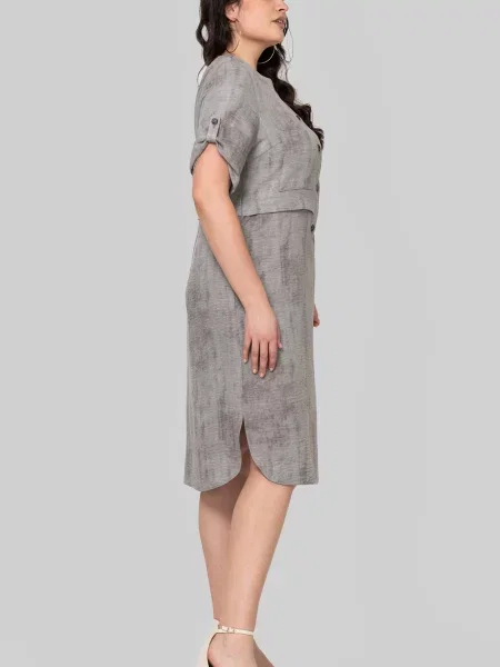 Лляна Сукня міді All Posa сірий