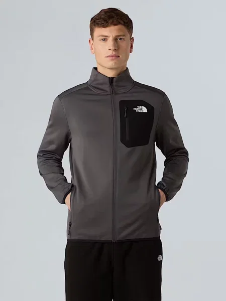Кофта The North Face Crest сірий/чорний поліестер/еластан чорний
