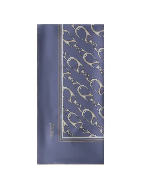 Fular Herno de mătase cu imagine albastru