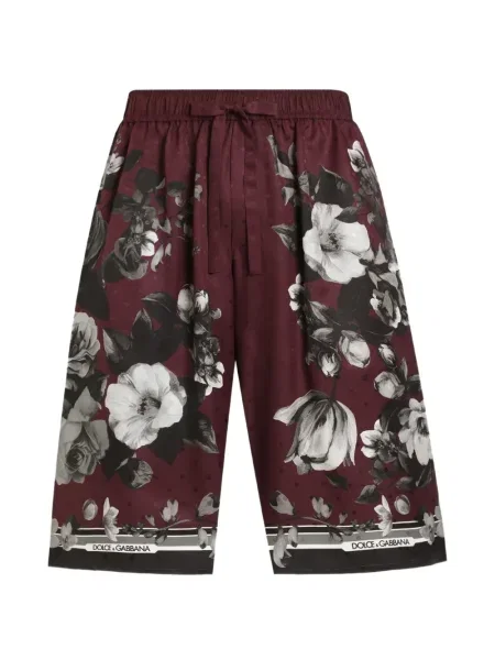 Pantaloni Dolce & Gabbana cu imagine din țesătură twill roșu