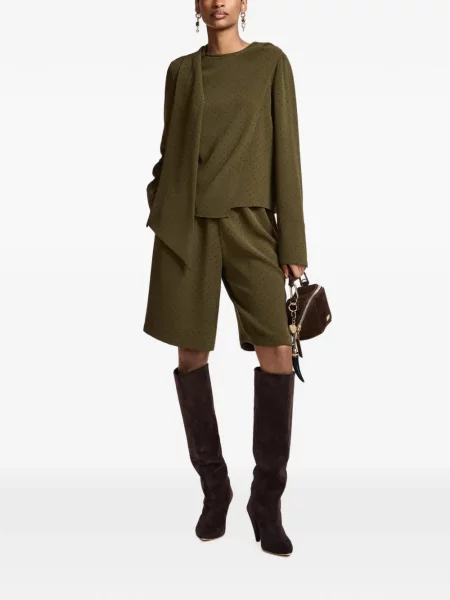 Stras top Essentiel Antwerp asimetric verde