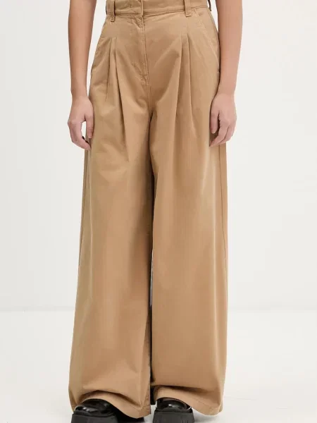 Tommy Jeans pantaloni de lat high waist verde