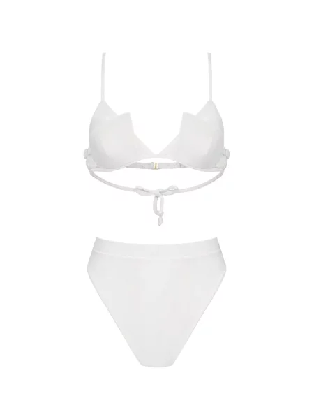 Bikini Amir Slama cu imprimeu geometric alb