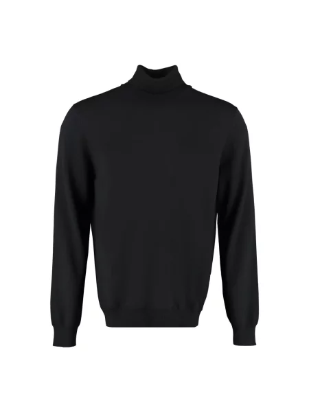 Sweter z golfem The (alphabet) wełniany do golfa czarny