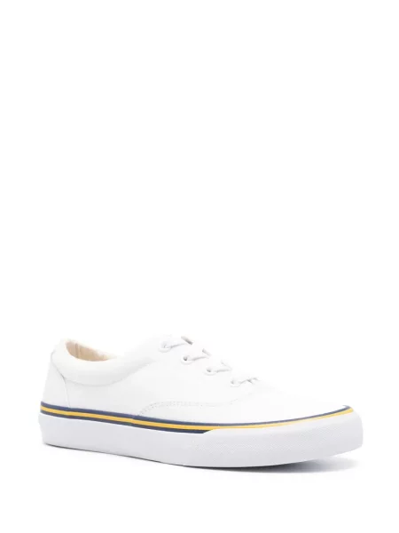 Haftowane sneakersy Polo Ralph Lauren płócienne białe