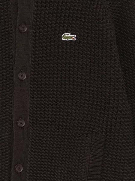 Cardigan Lacoste cu petice lung maro