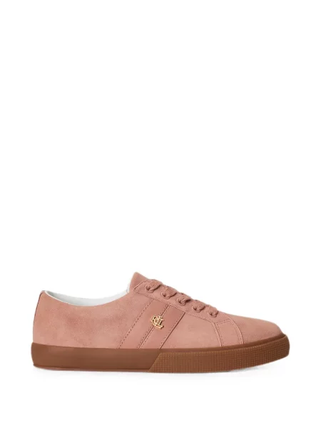 Sneakerși Lauren Ralph Lauren cu șireturi din dantelă cu autograf roz