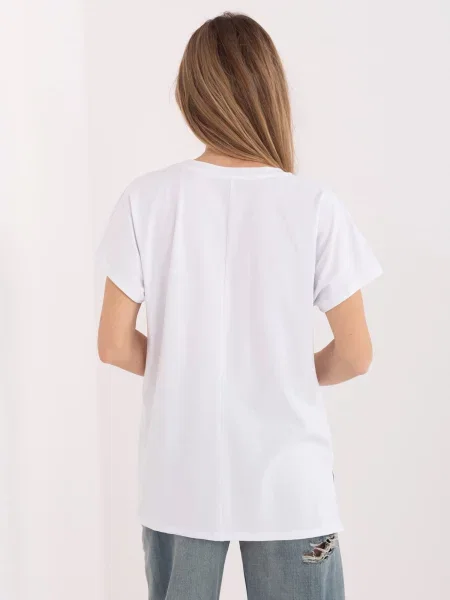 Gulerat tricou Relevance alb