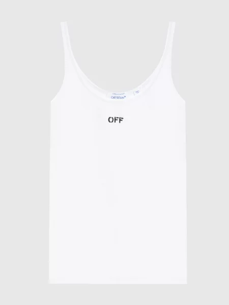 Майка з вишивкою логотипа OFF Off-white біла