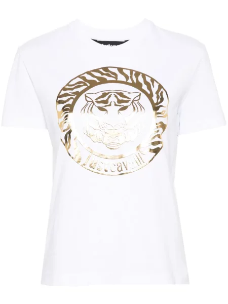 Tricou Just Cavalli cu imagine alb