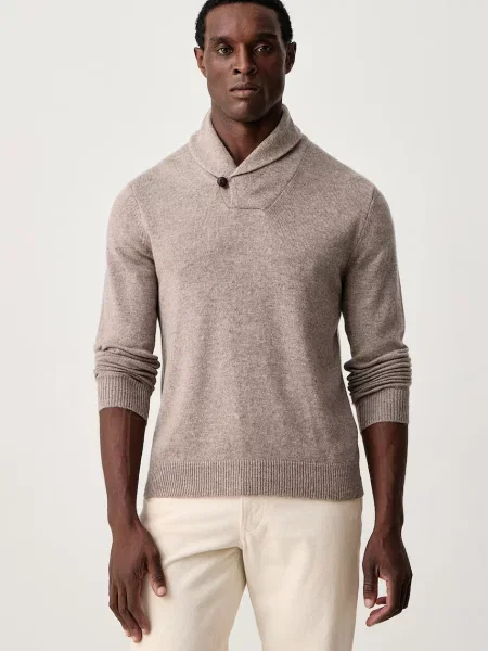 Hackett London pulover pentru bărbați cu lână merino bej