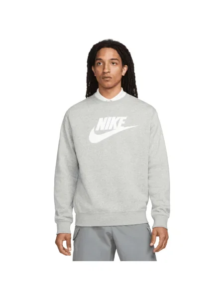 Fleecová fleecová mikina Nike sivá