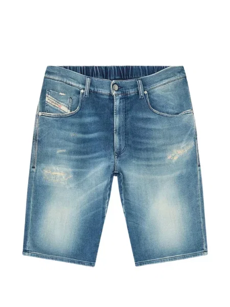 Pantaloni scurți din denim Diesel cu cordon albastru