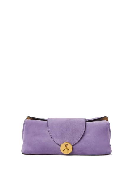 Geantă plic Versace din piele de căprioară violet