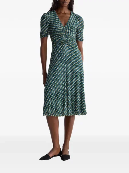 Reversibil rochie midi Dvf Diane Von Furstenberg cu imagine cu imprimeu geometric albastru