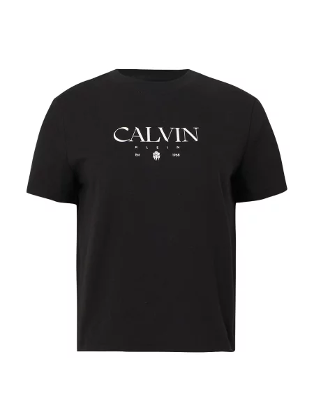 Calvin Klein Jeans Tričko / offwhite černá
