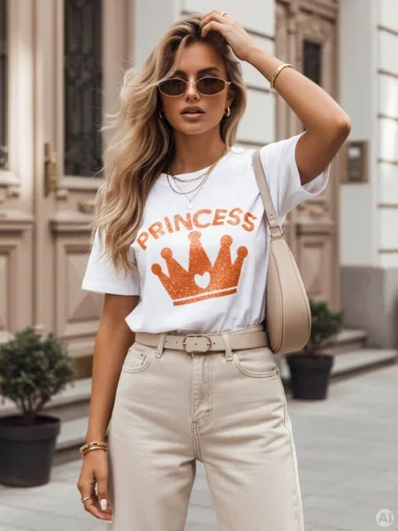 T-shirt PRINCY Dstreet biały