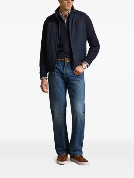 Șosete Polo Ralph Lauren cu model herringbone cu broderie plasă albastru