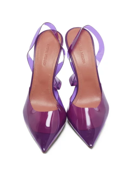 Pantofi cu toc Amina Muaddi slingback violet