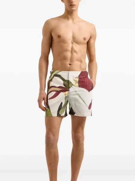 Slip de baie Orlebar Brown cu model floral cu imagine alb