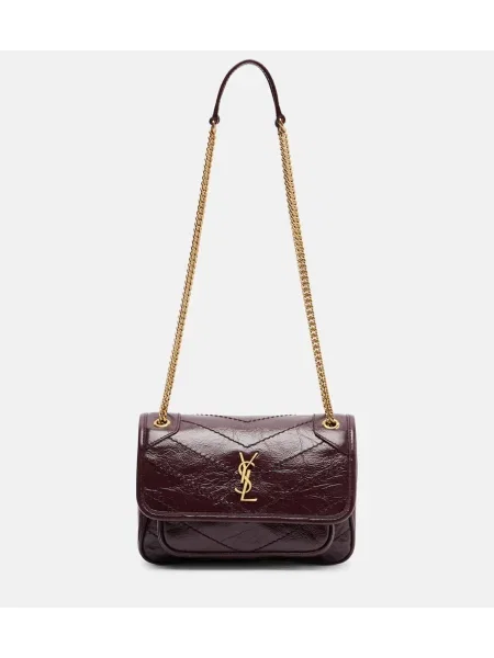 Geanta de piele Saint Laurent din piele bordo
