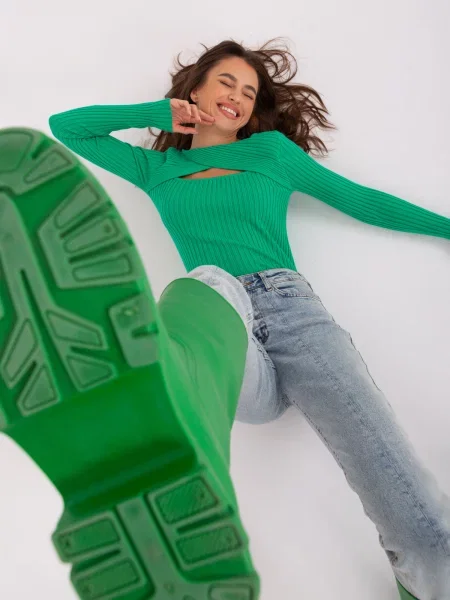 Pulover Fashionhunters verde