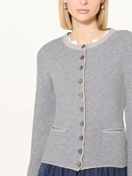 Johann & Johanna Sweter Rozpinany grau szary