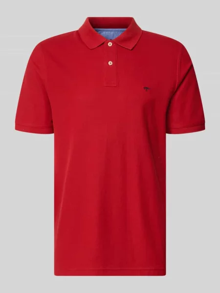 Koszulka polo o kroju regular fit z wyhaftowanym logo Fynch-hatton czerwona