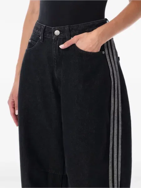 Pantaloni Adidas alergare cu broderie chunky verde