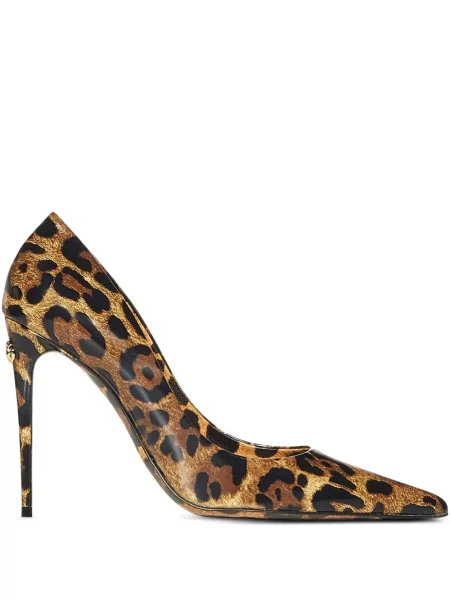 Pantofi cu toc Dolce & Gabbana cu imagine cu model leopard maro