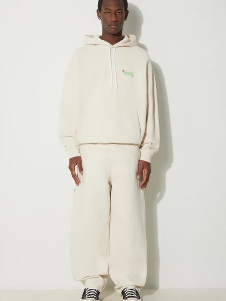 Marcelo Burlon bluza Solsticio Comfort Hoodie z kapturem z nadrukiem beżowy
