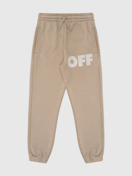 Дитячі джогери кольору хакі з принтом логотипа Off-white