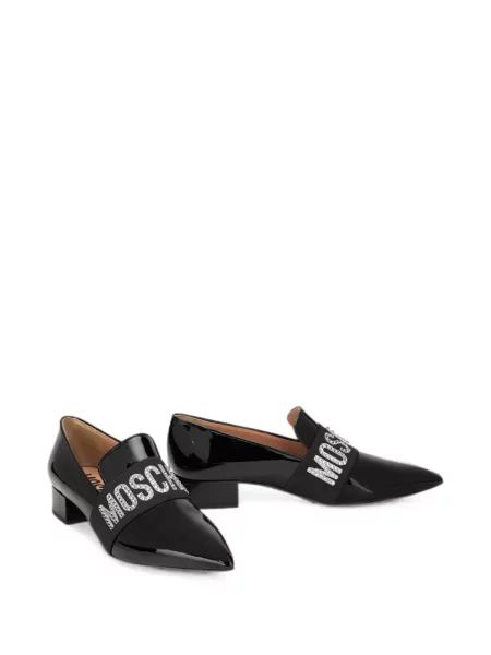 Pantofi cu toc Moschino cu autograf negru